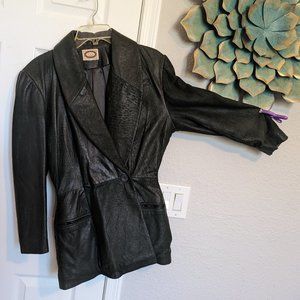 80s MILL VALLEY Banana Republic & SAFARI | Double Breasted LEATHER JACKET | M